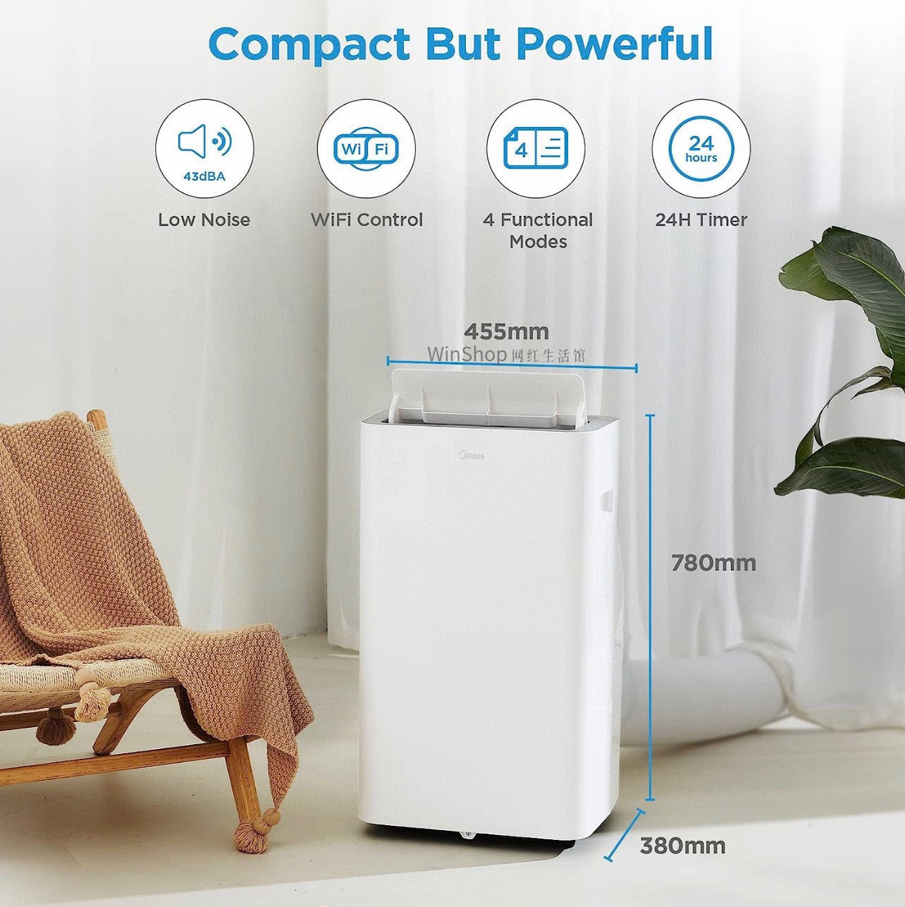 Midea Climatizzatore Portatile Silent Cool 26 Pro